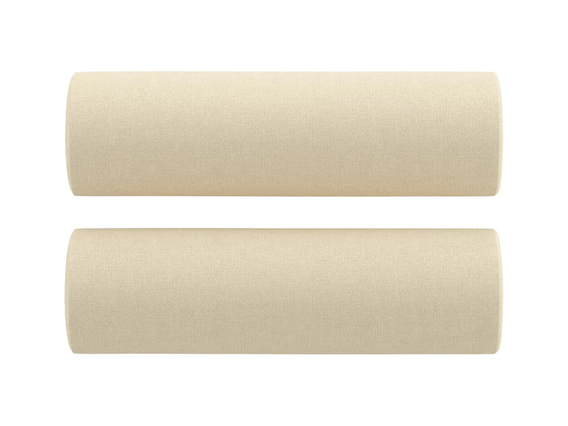 Canapé 3 places avec oreillers décoratifs crème 180 cm tissu