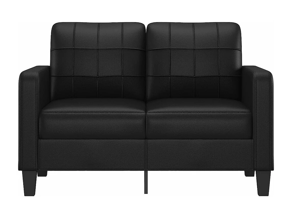 Canapé à 2 places Noir 120 cm Similicuir
