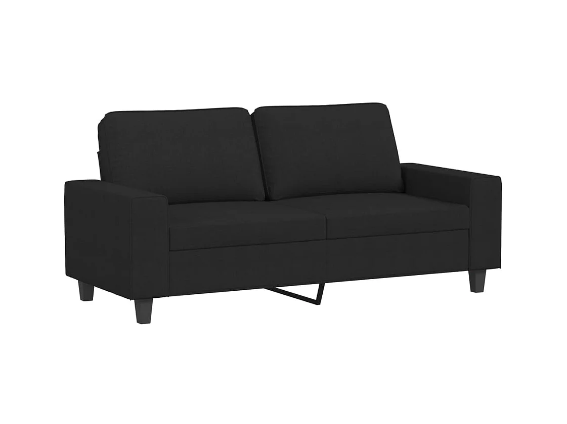 Canapé à 2 places Noir 140 cm Tissu