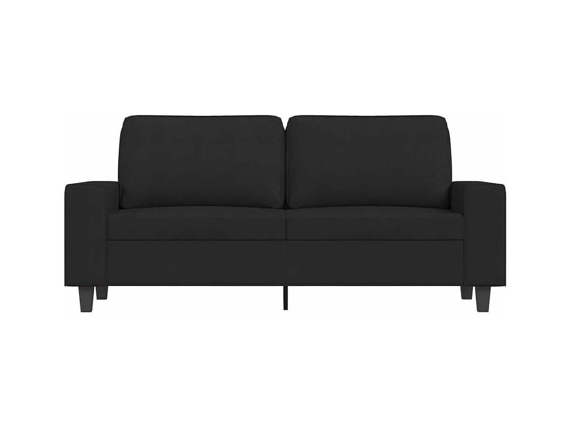 Canapé à 2 places Noir 140 cm Tissu
