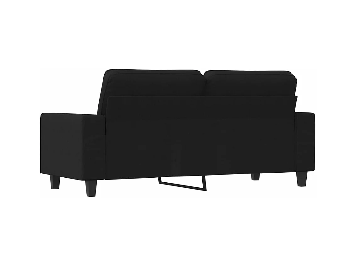Canapé à 2 places Noir 140 cm Tissu