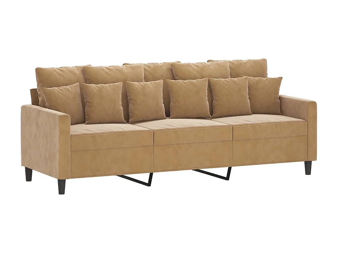 Canapé à 3 places Marron 180 cm Velours