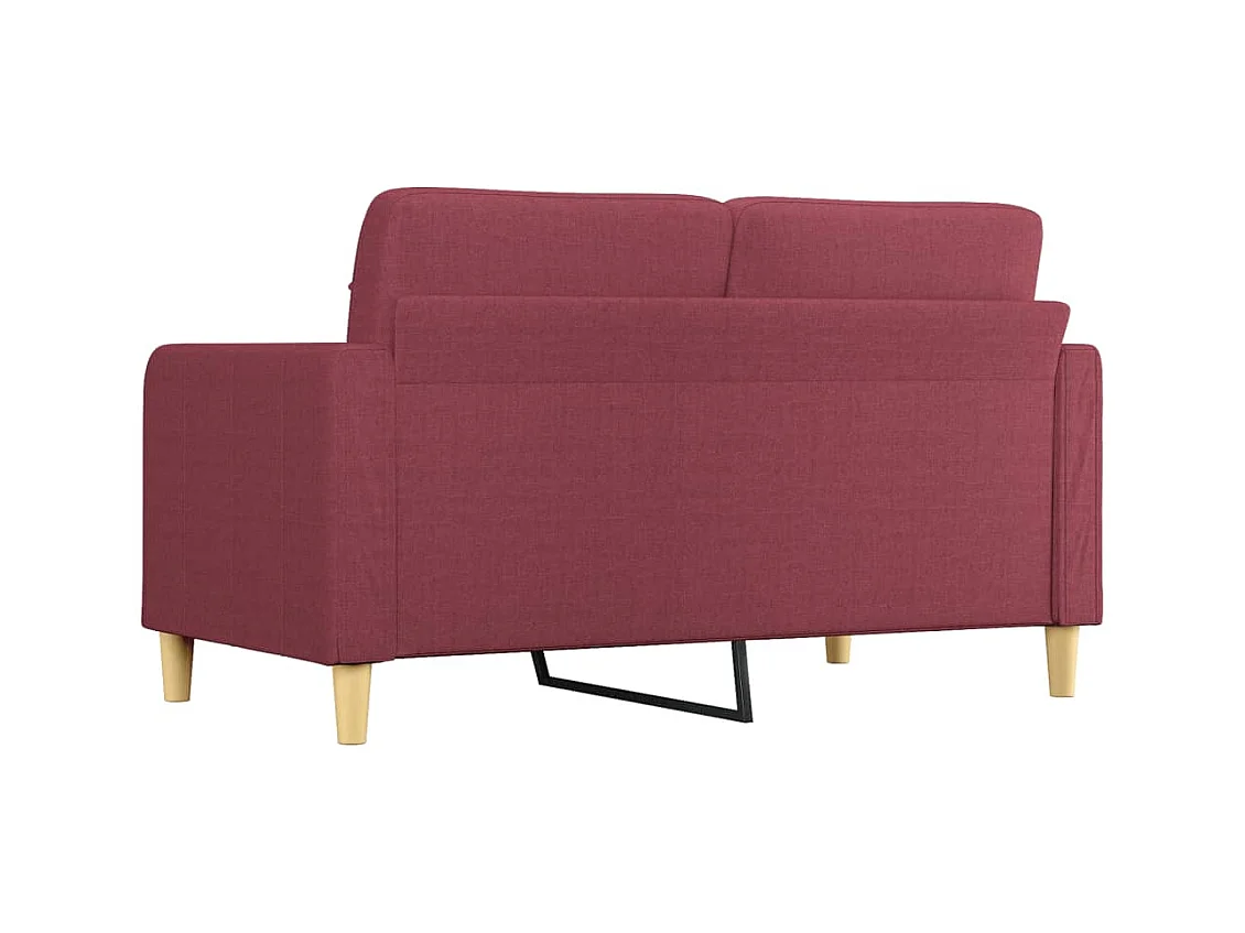 Canapé à 2 places Rouge bordeaux 140 cm Tissu