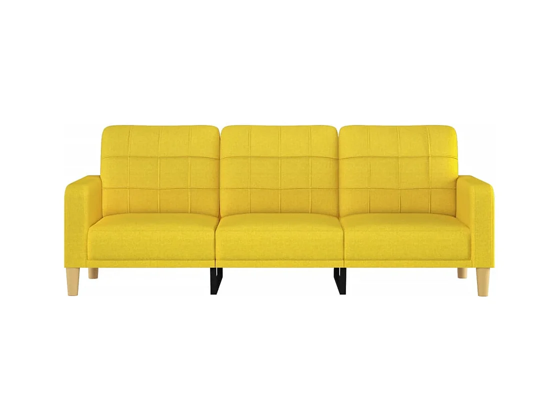 Canapé à 3 places Jaune clair 180 cm Tissu