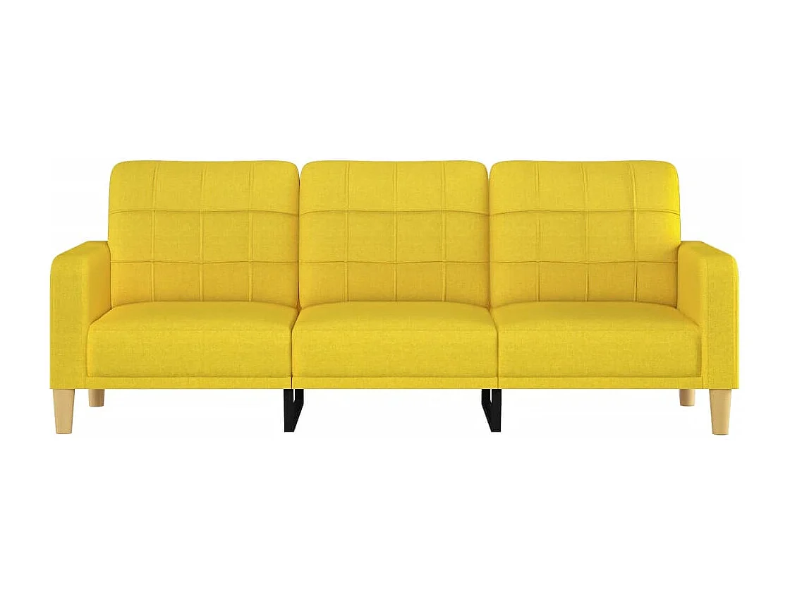 Canapé à 3 places Jaune clair 180 cm Tissu