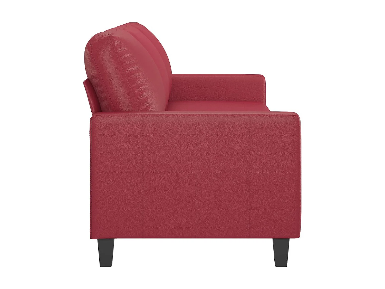Canapé à 3 places Rouge bordeaux 180 cm Similicuir