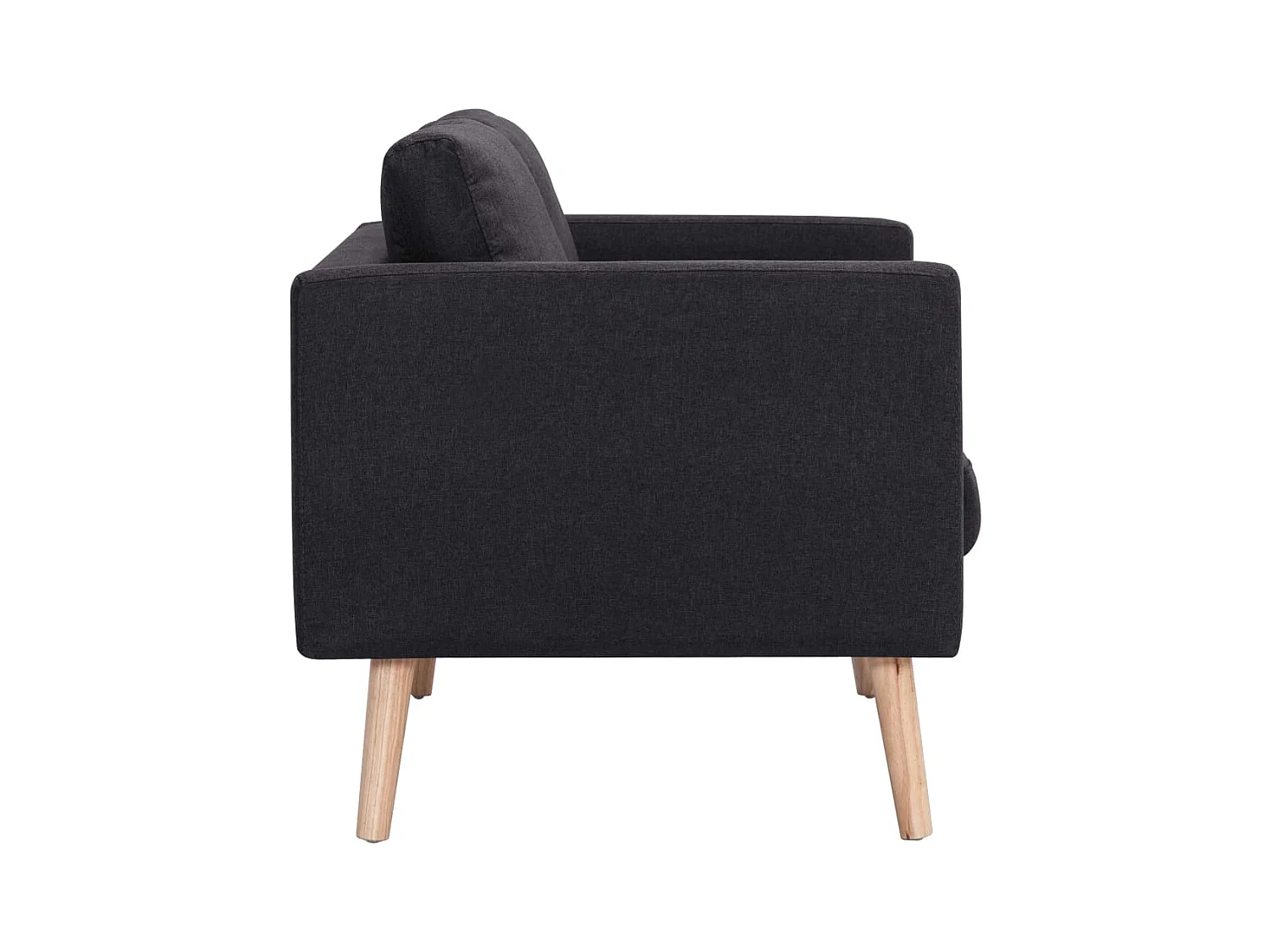 Canapé à 2 places Tissu Noir