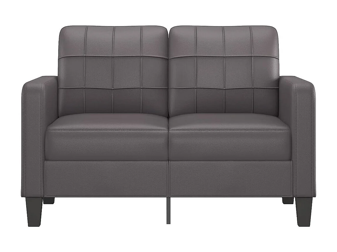 Sofá de 2 plazas de cuero sintético gris 120 cm
