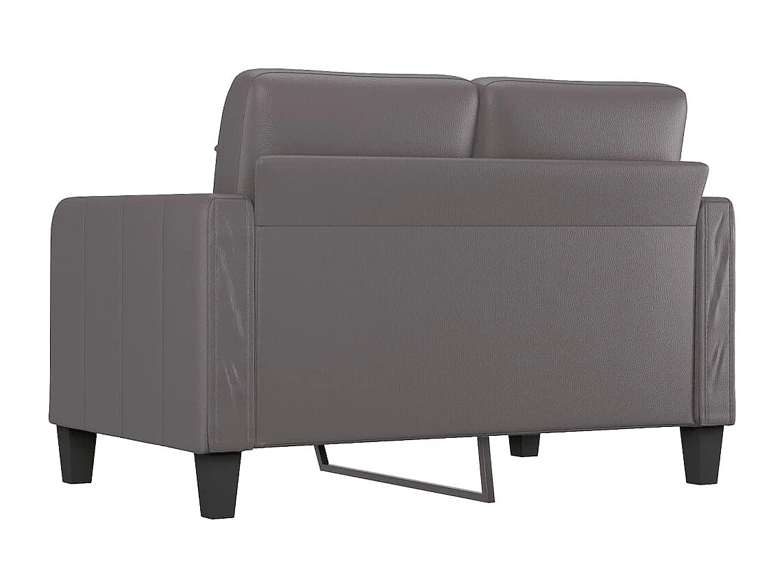 Sofá de 2 plazas de cuero sintético gris 120 cm