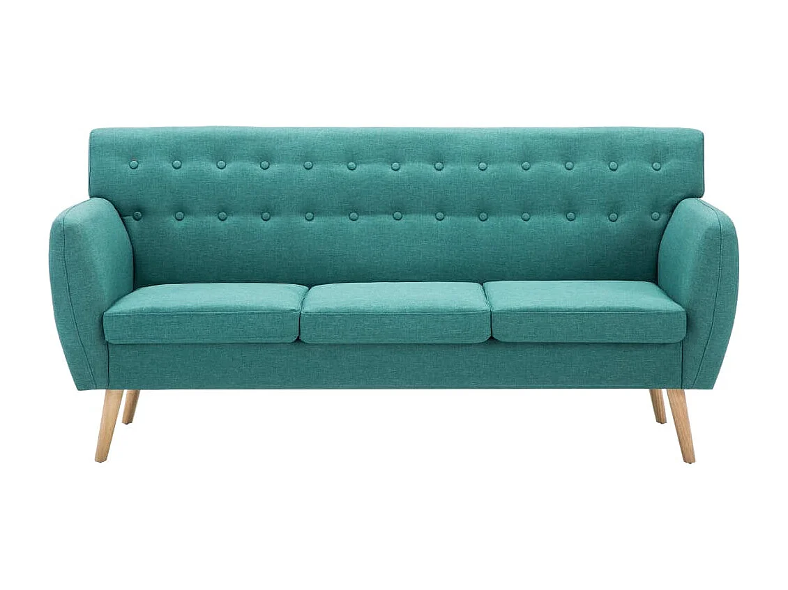 Canapé à 3 places revêtement en tissu 172x70x82 cm vert