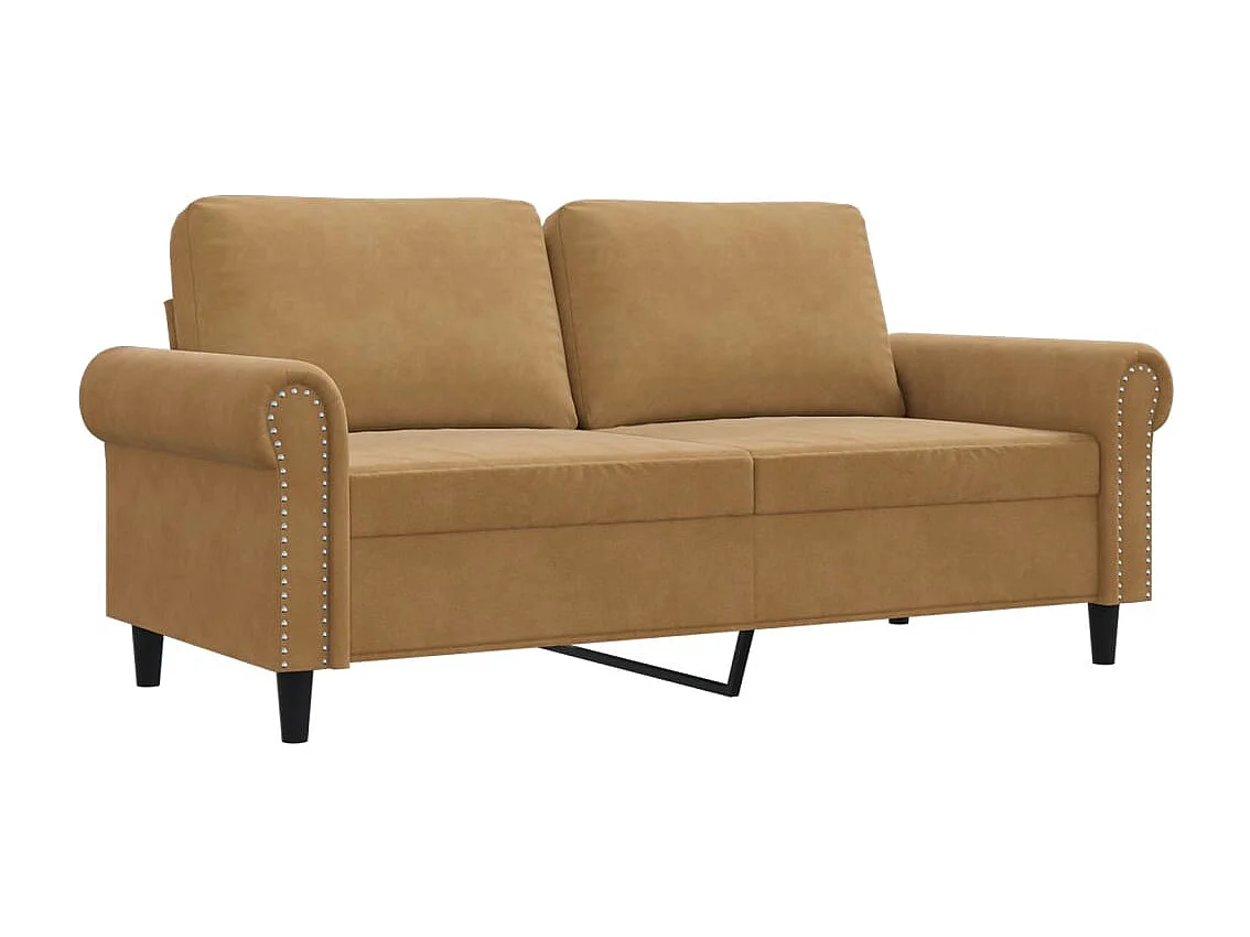 Canapé à 2 places Marron 140 cm Velours