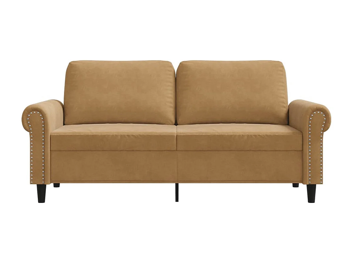 Canapé à 2 places Marron 140 cm Velours