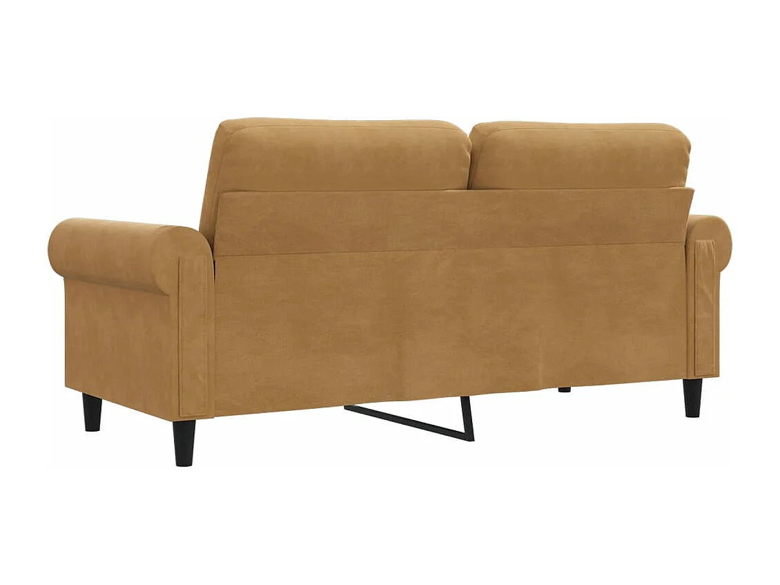 Canapé à 2 places Marron 140 cm Velours