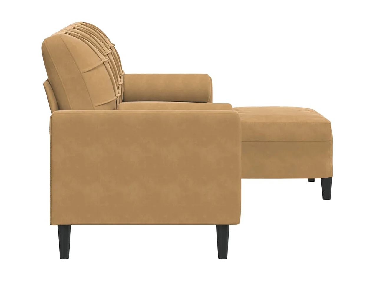 Canapé à 3 places avec repose-pieds Marron 180 cm Velours