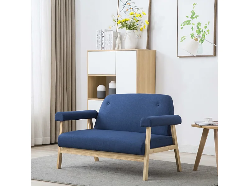 Tweezitsbank stof blauw