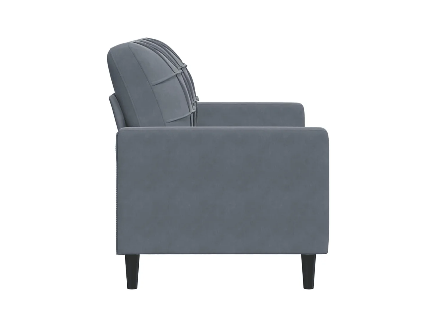 Canapé à 2 places Gris foncé 120 cm Velours