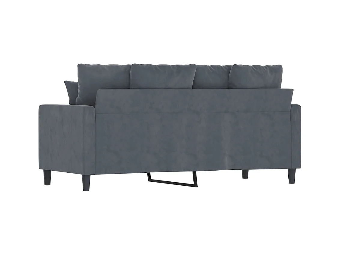 Canapé à 2 places Gris foncé 140 cm Velours