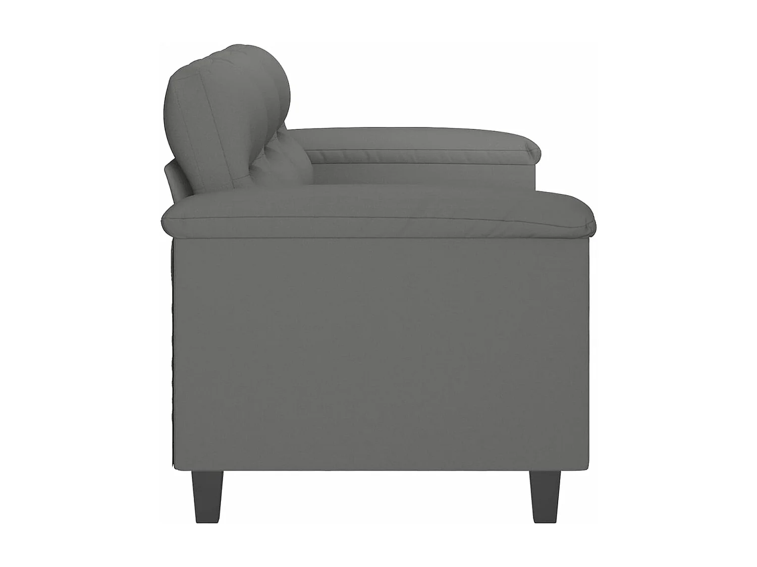 Canapé à 3 places Gris foncé 180 cm Tissu microfibre