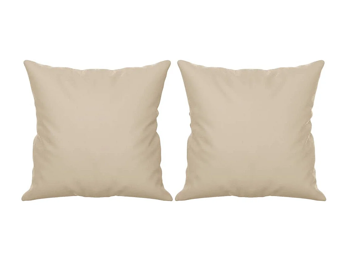 Canapé 2 places avec oreillers crème 140 cm tissu microfibre