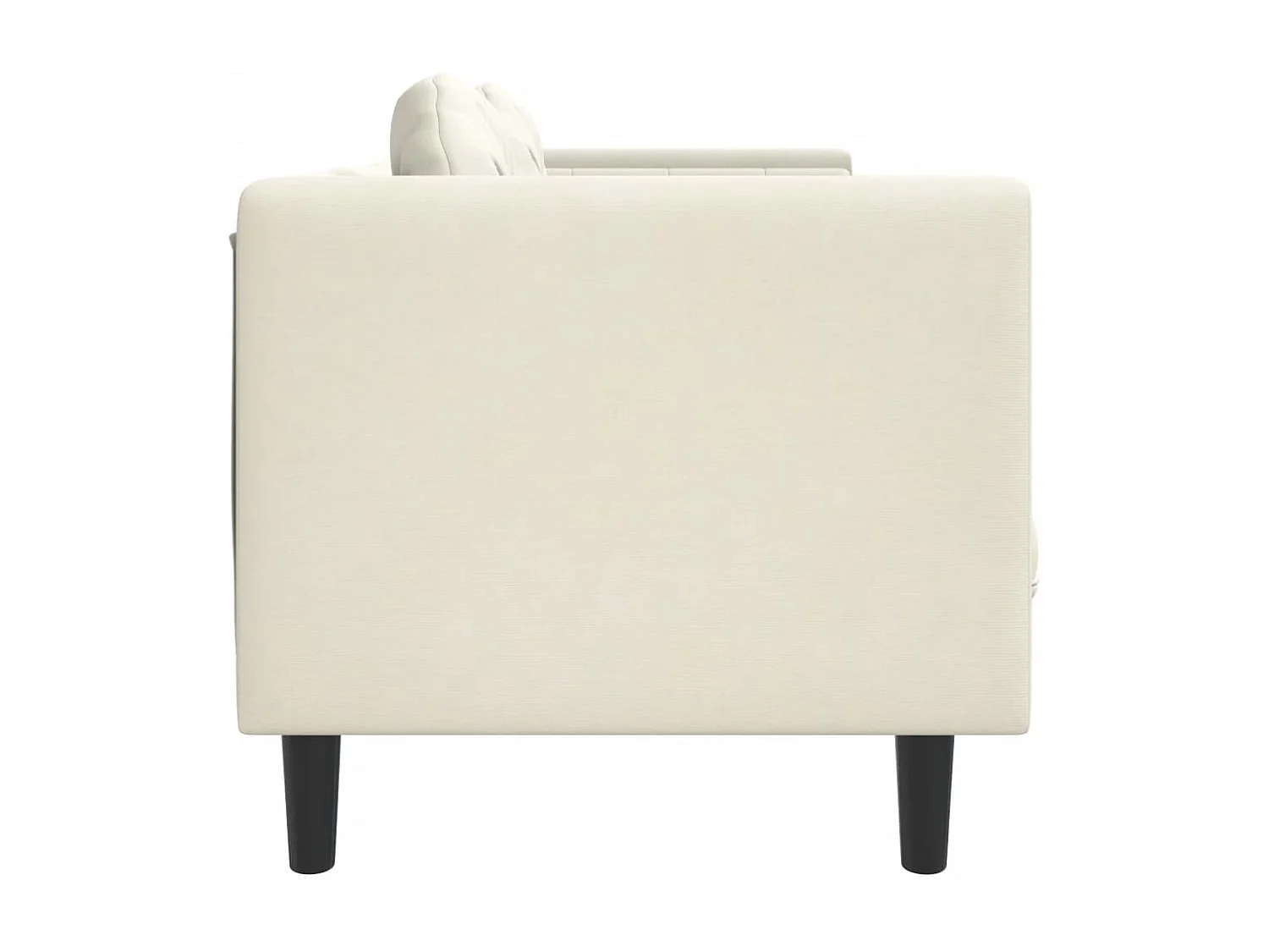 Sofá com almofadões 2 lugares veludo cor creme