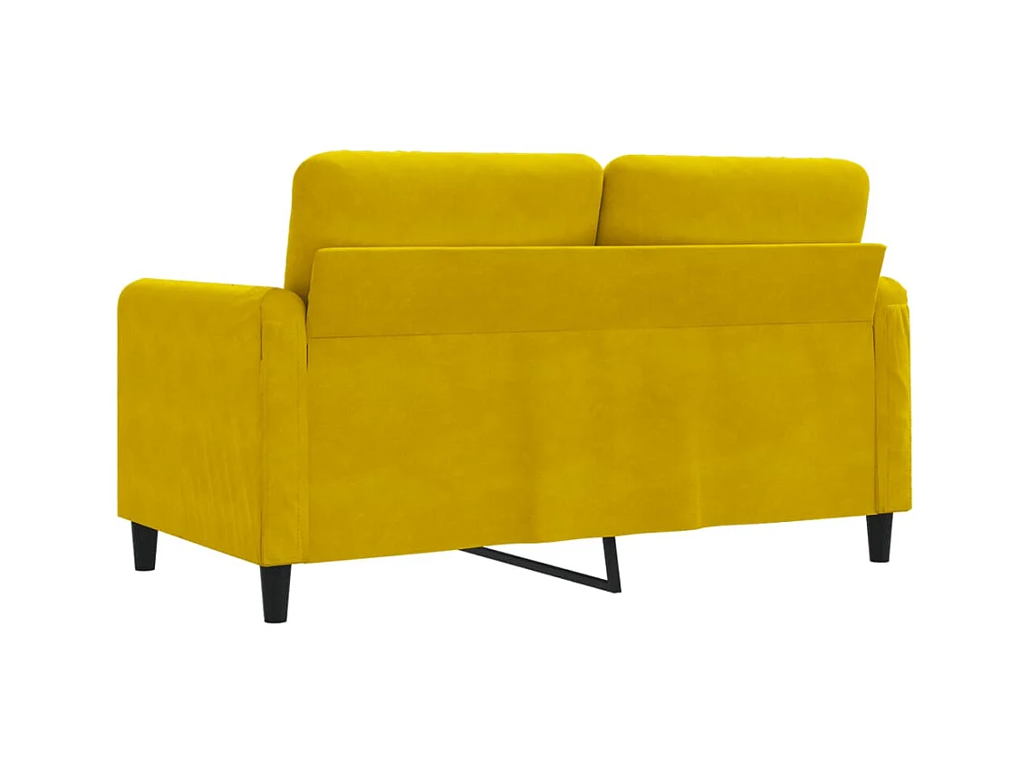 Canapé à 2 places Jaune 120 cm Velours