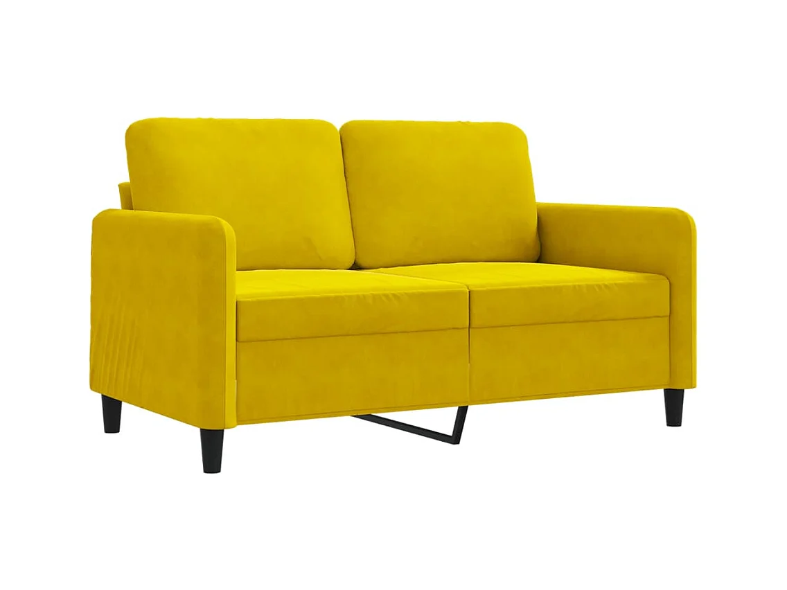 Canapé à 2 places Jaune 120 cm Velours