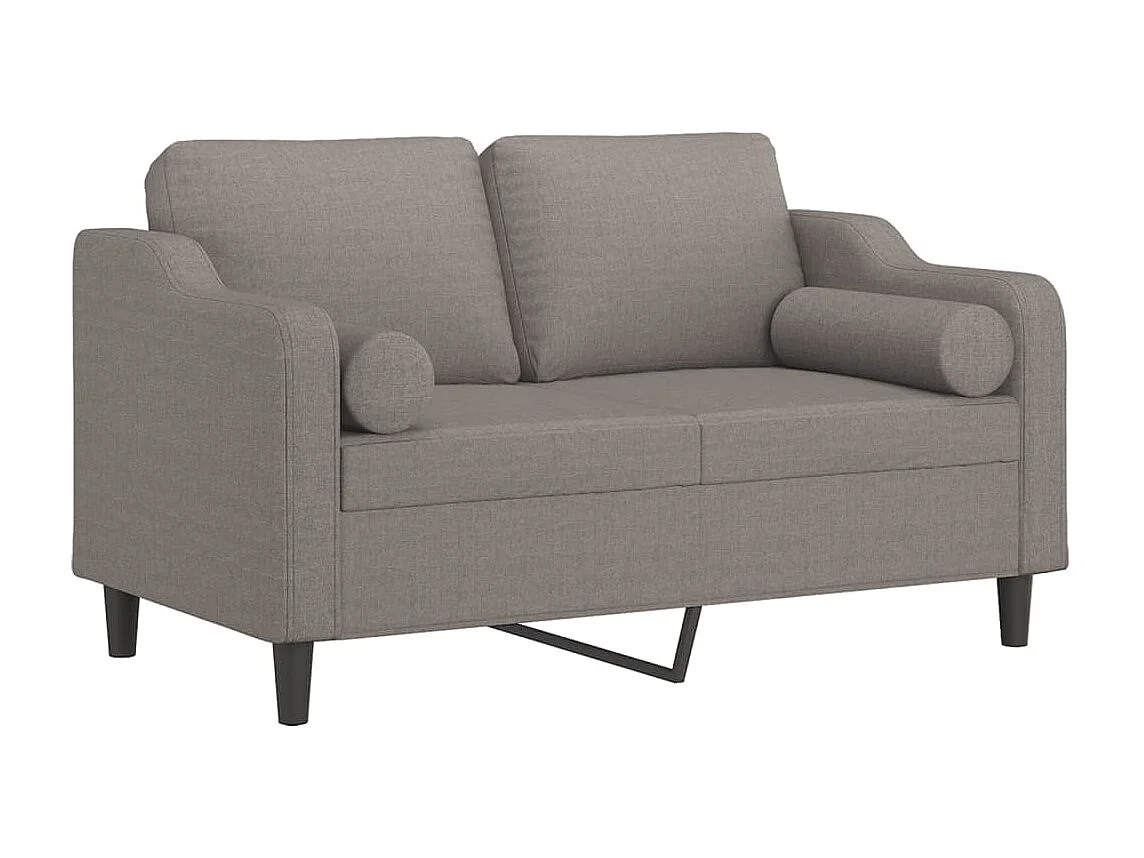 Canapé 2 places avec oreillers décoratifs taupe 120 cm tissu