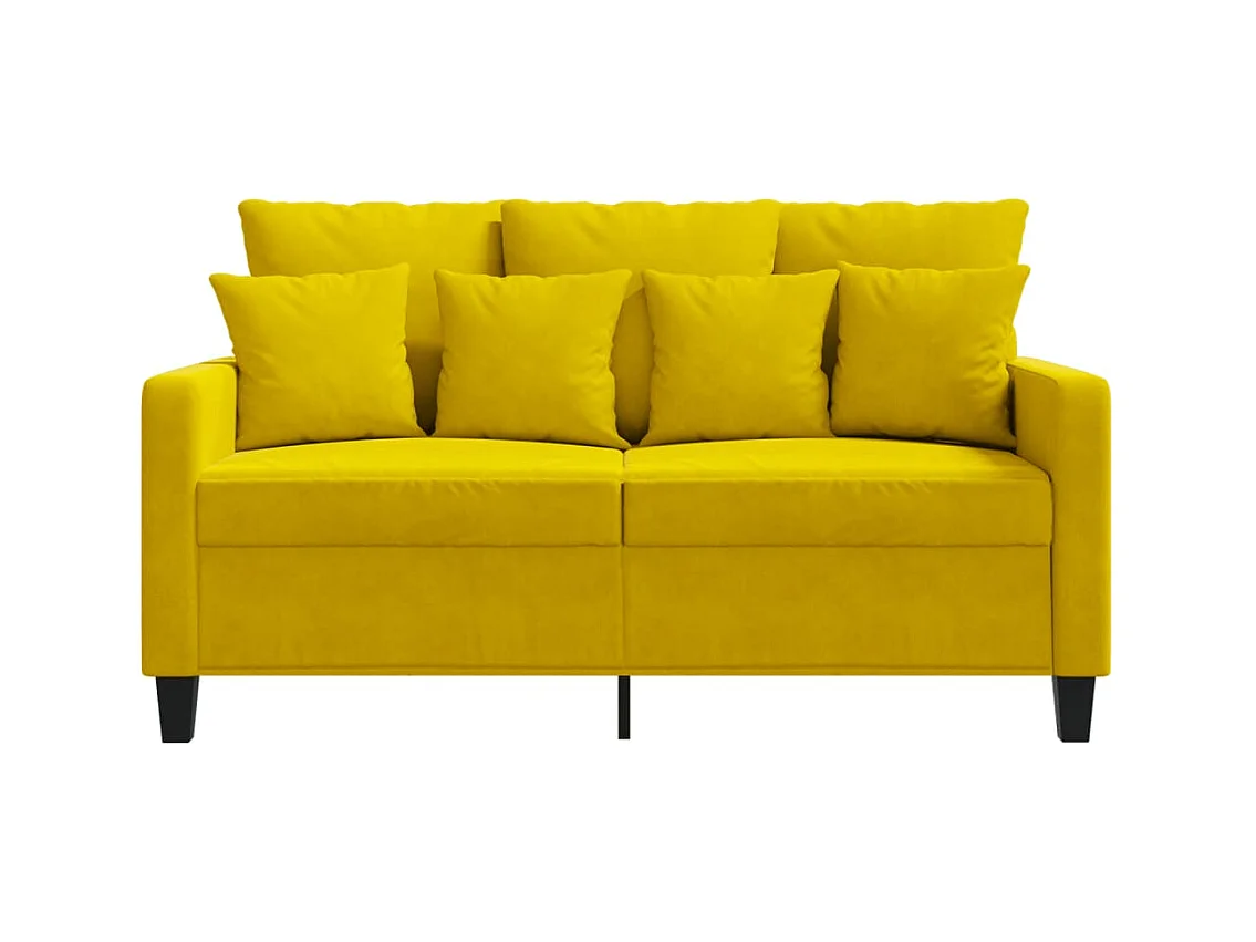 Canapé à 2 places Jaune 120 cm Velours
