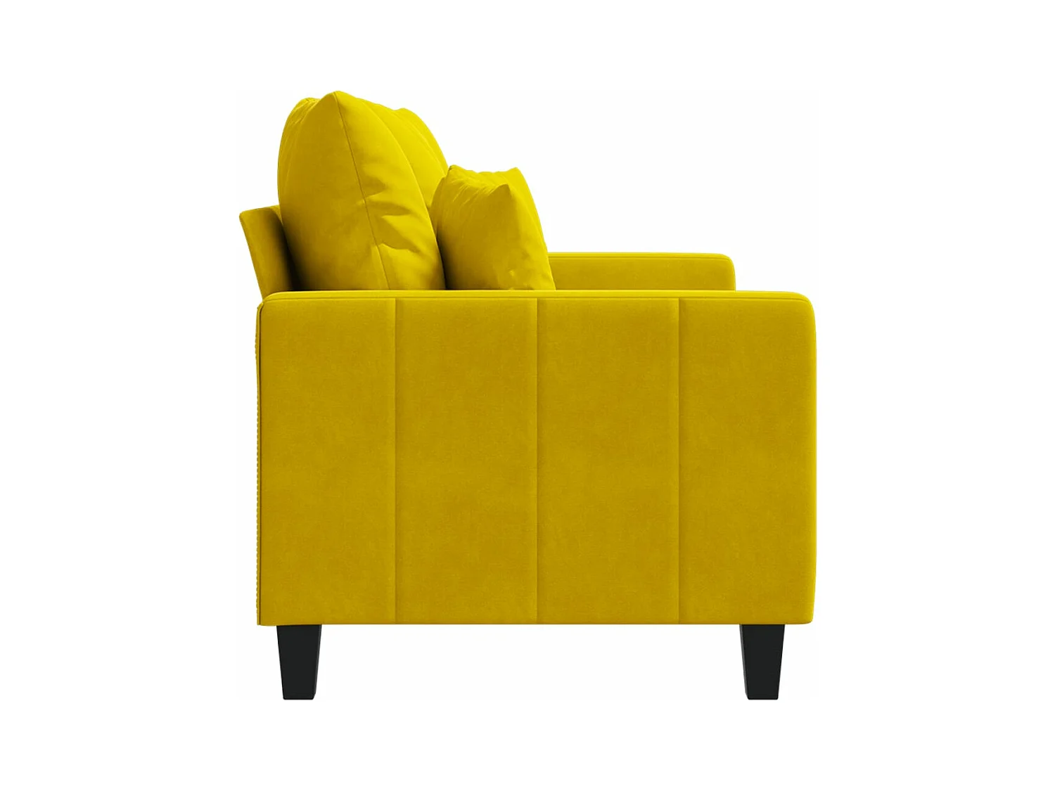 Canapé à 2 places Jaune 120 cm Velours