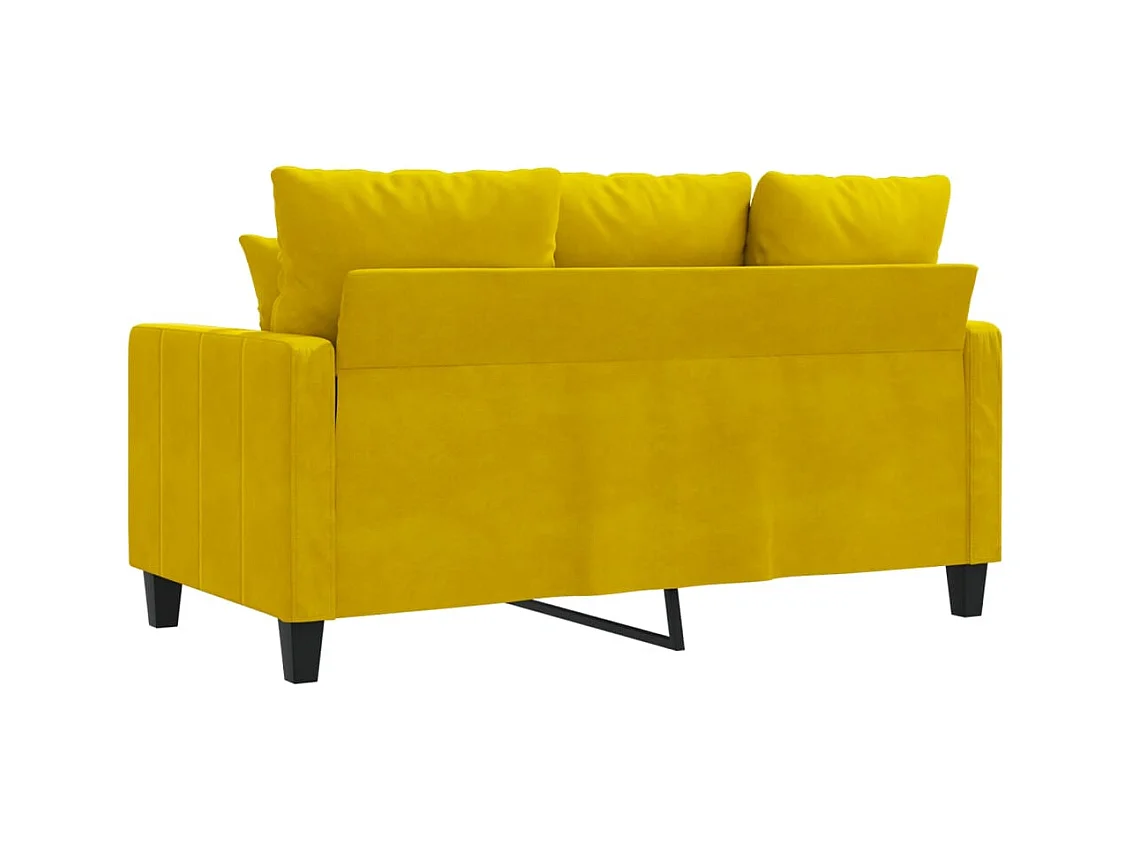 Canapé à 2 places Jaune 120 cm Velours