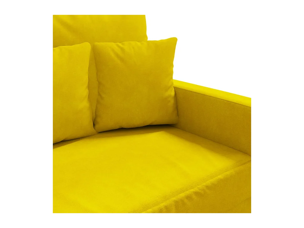 Canapé à 2 places Jaune 120 cm Velours