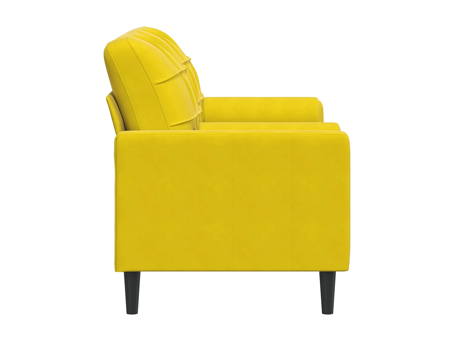 Canapé 2 places avec oreillers décoratifs jaune 140 cm velours