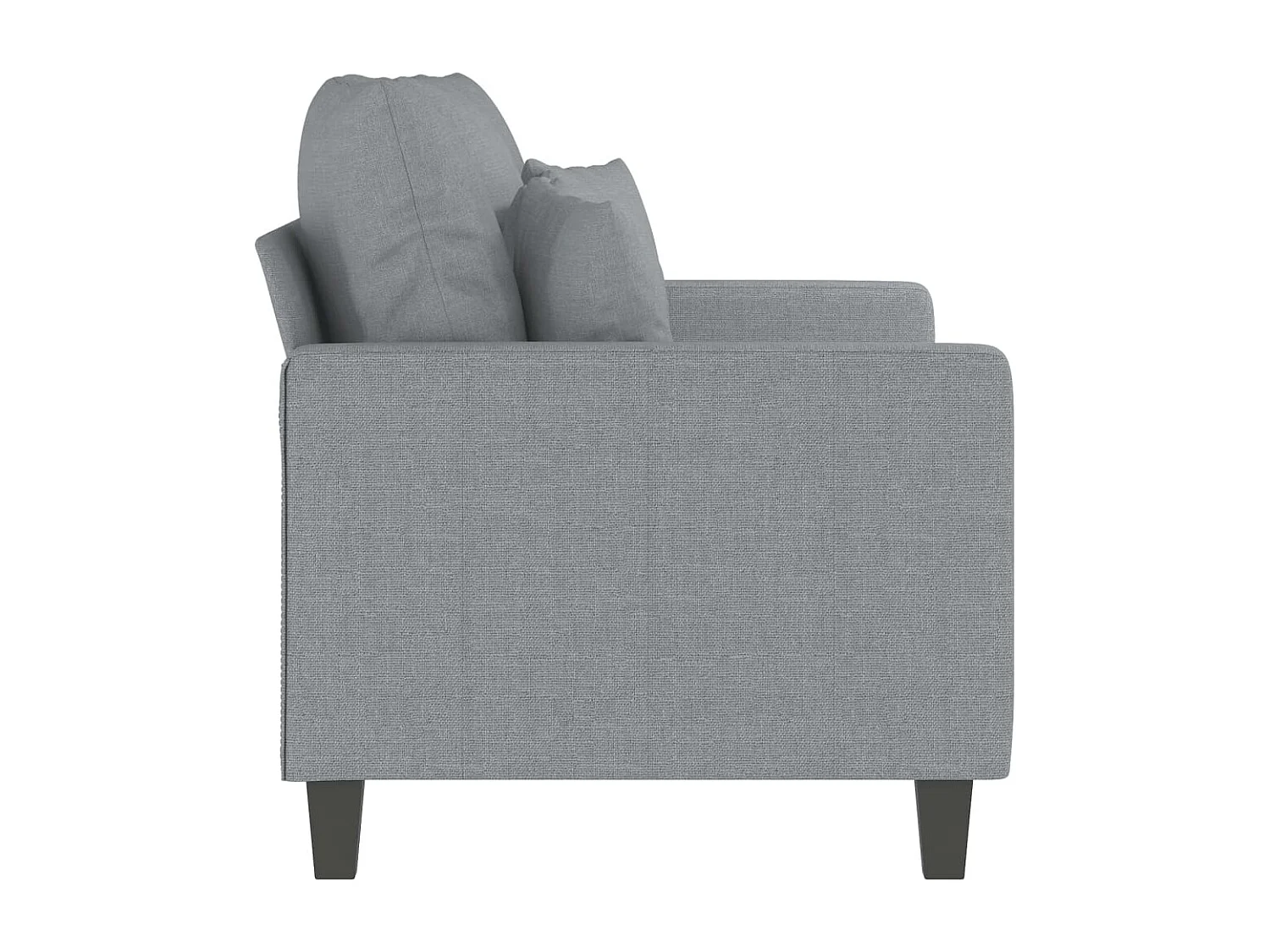 Canapé à 2 places Gris clair 120 cm Tissu