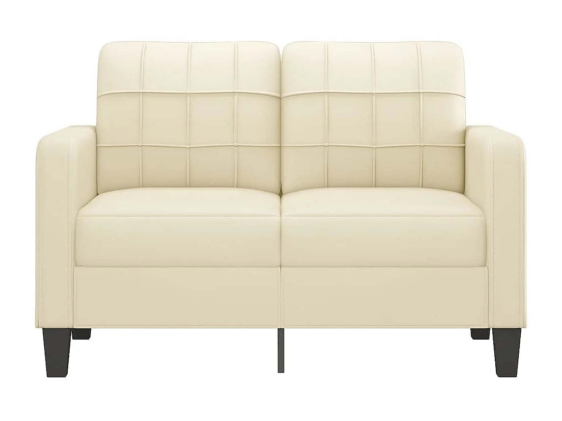 Tweezitsbank 120 cm kunstleer crèmekleurig