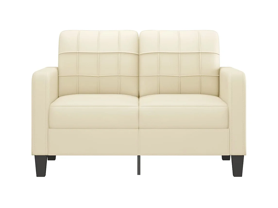 Canapé à 2 places Crème 120 cm Similicuir