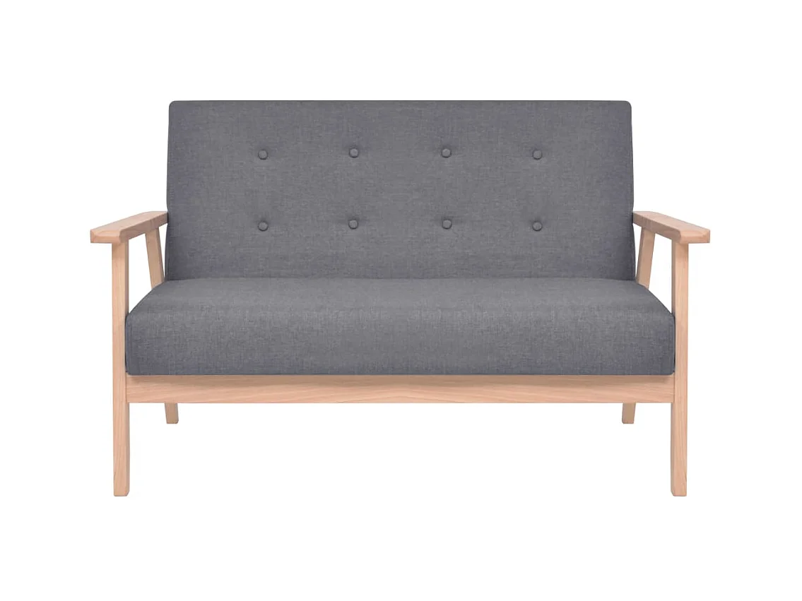 Canapé à 2 places Tissu Gris foncé