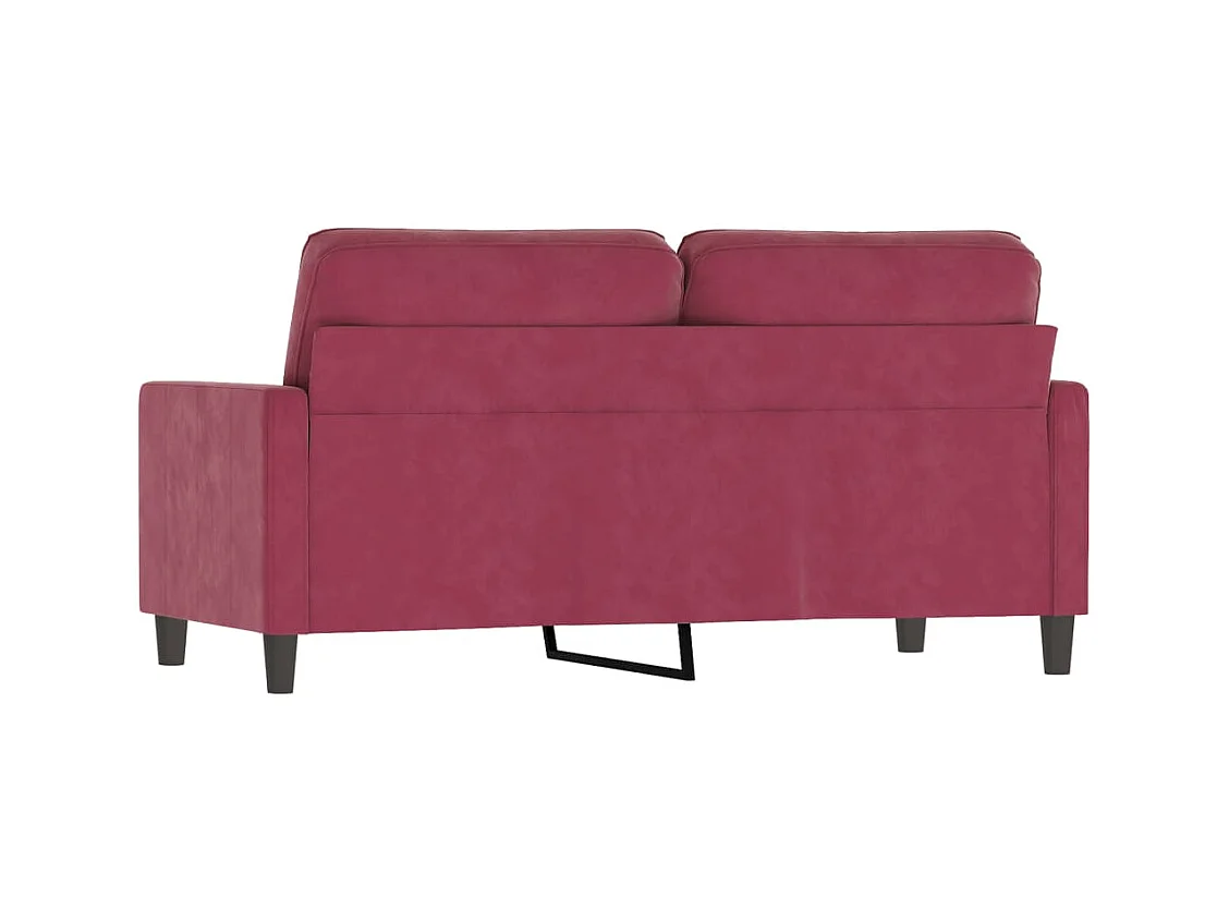 Canapé à 2 places Rouge bordeaux 140 cm Velours