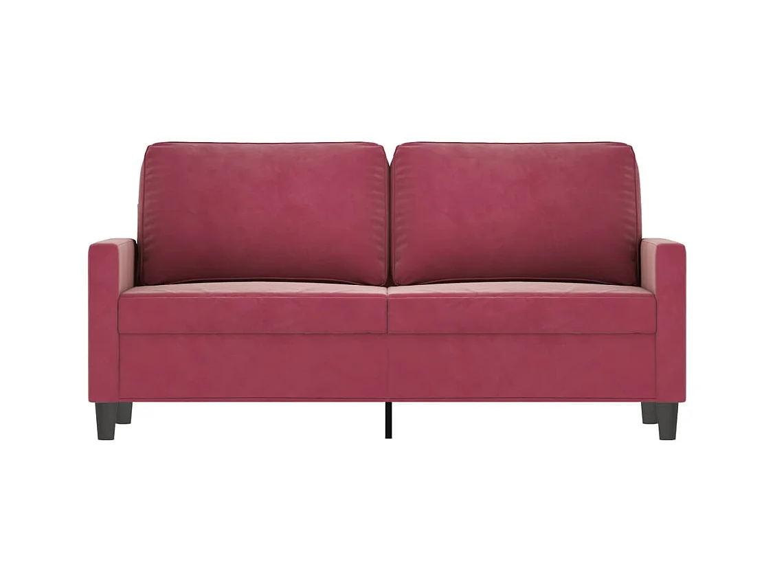 Canapé à 2 places Rouge bordeaux 140 cm Velours