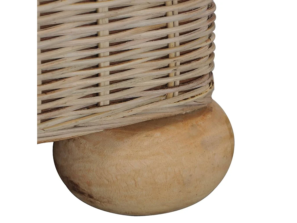 Canapé à 3 places avec coussins Rotin naturel