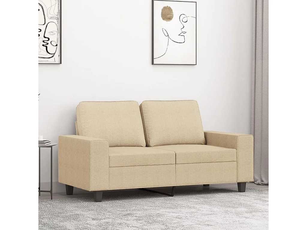 Tweezitsbank 120 cm stof crèmekleurig