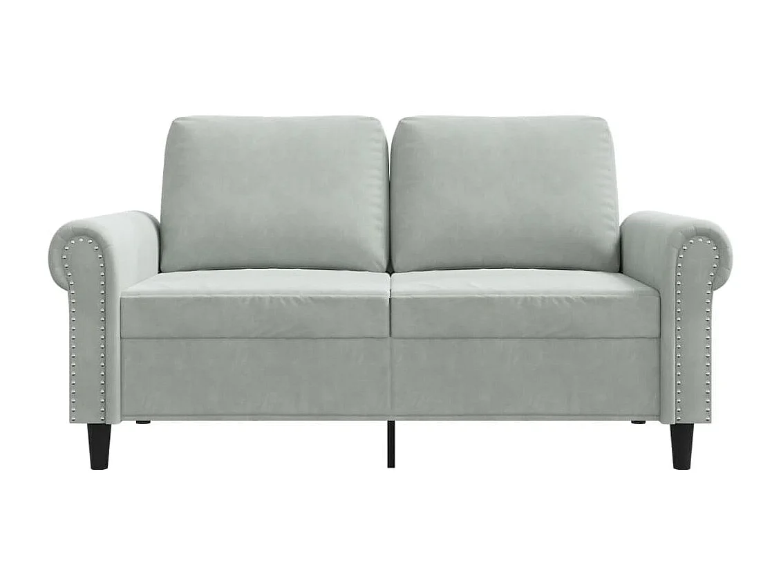 Canapé à 2 places Gris clair 120 cm Velours