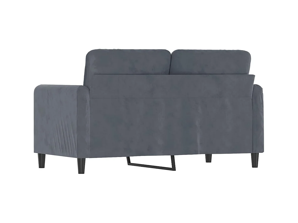 Canapé à 2 places Gris foncé 120 cm Velours
