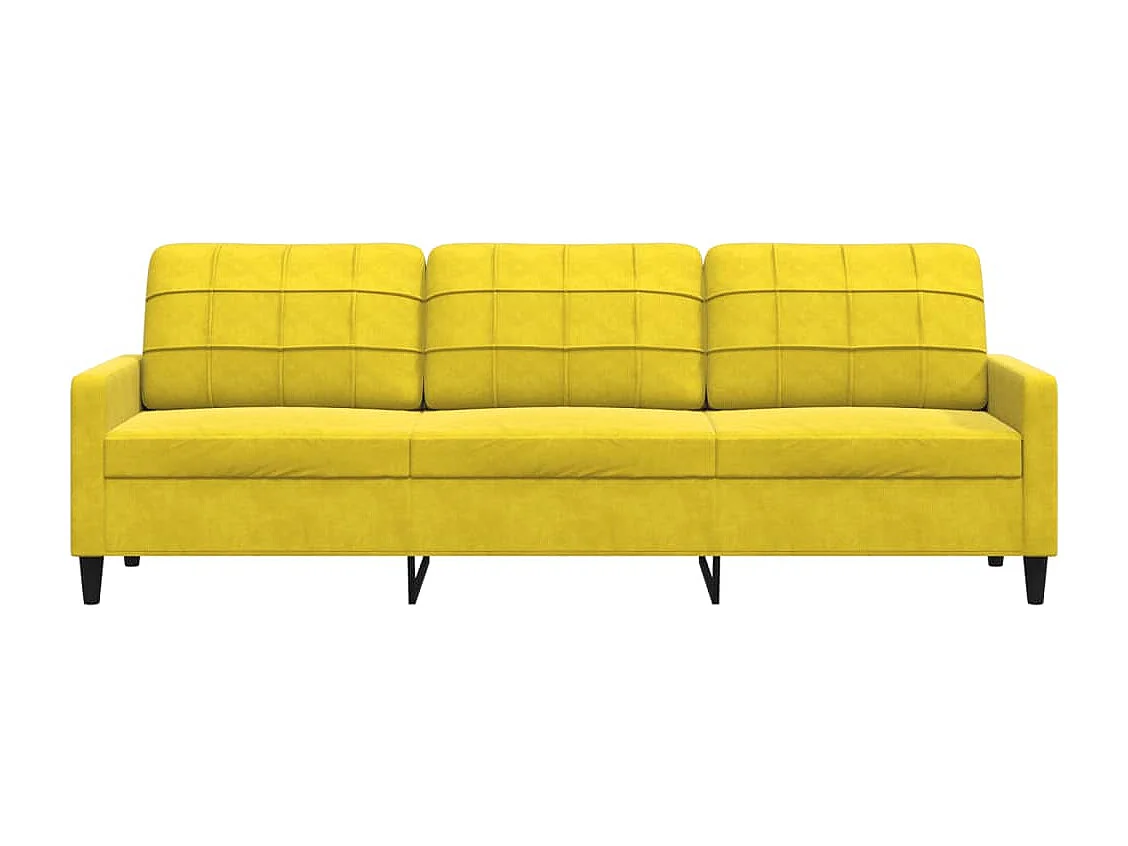 Driezitsbank 210 cm fluweel geel