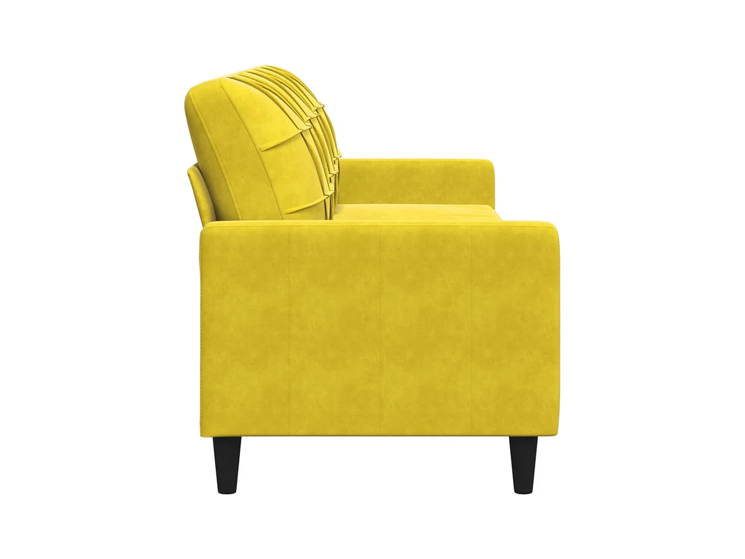 Canapé à 3 places Jaune 210 cm Velours