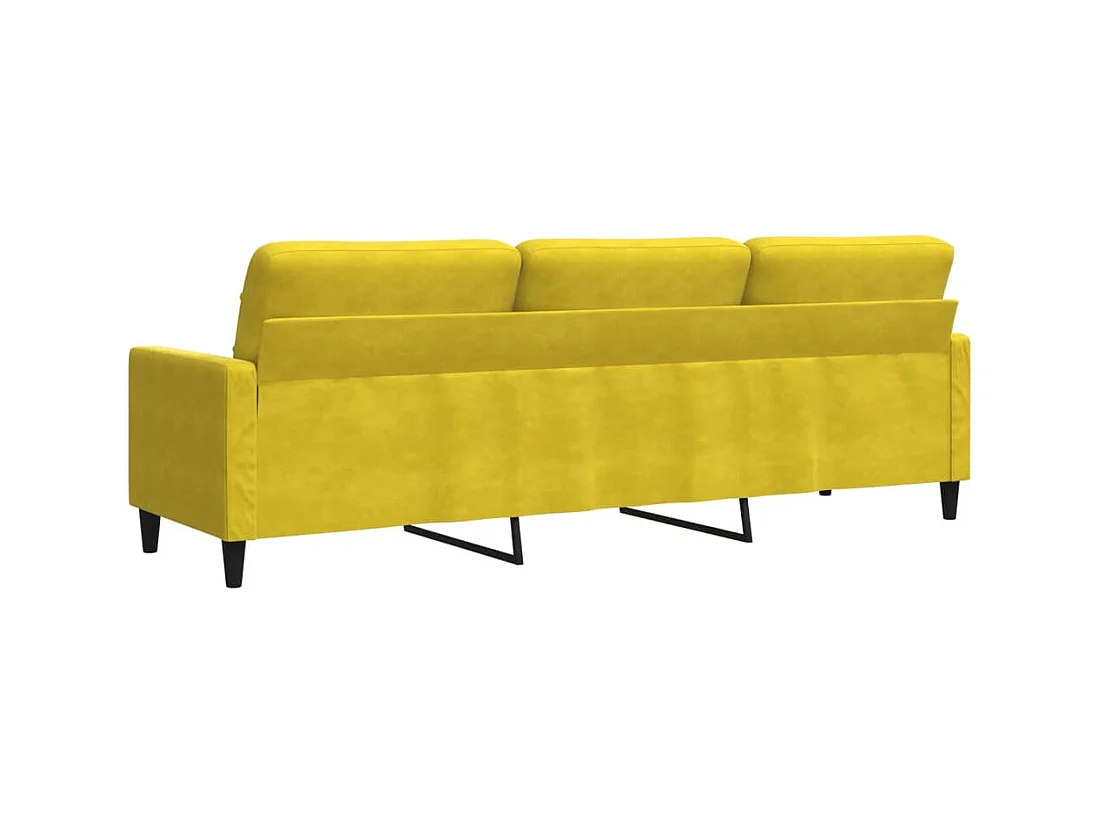 Canapé à 3 places Jaune 210 cm Velours
