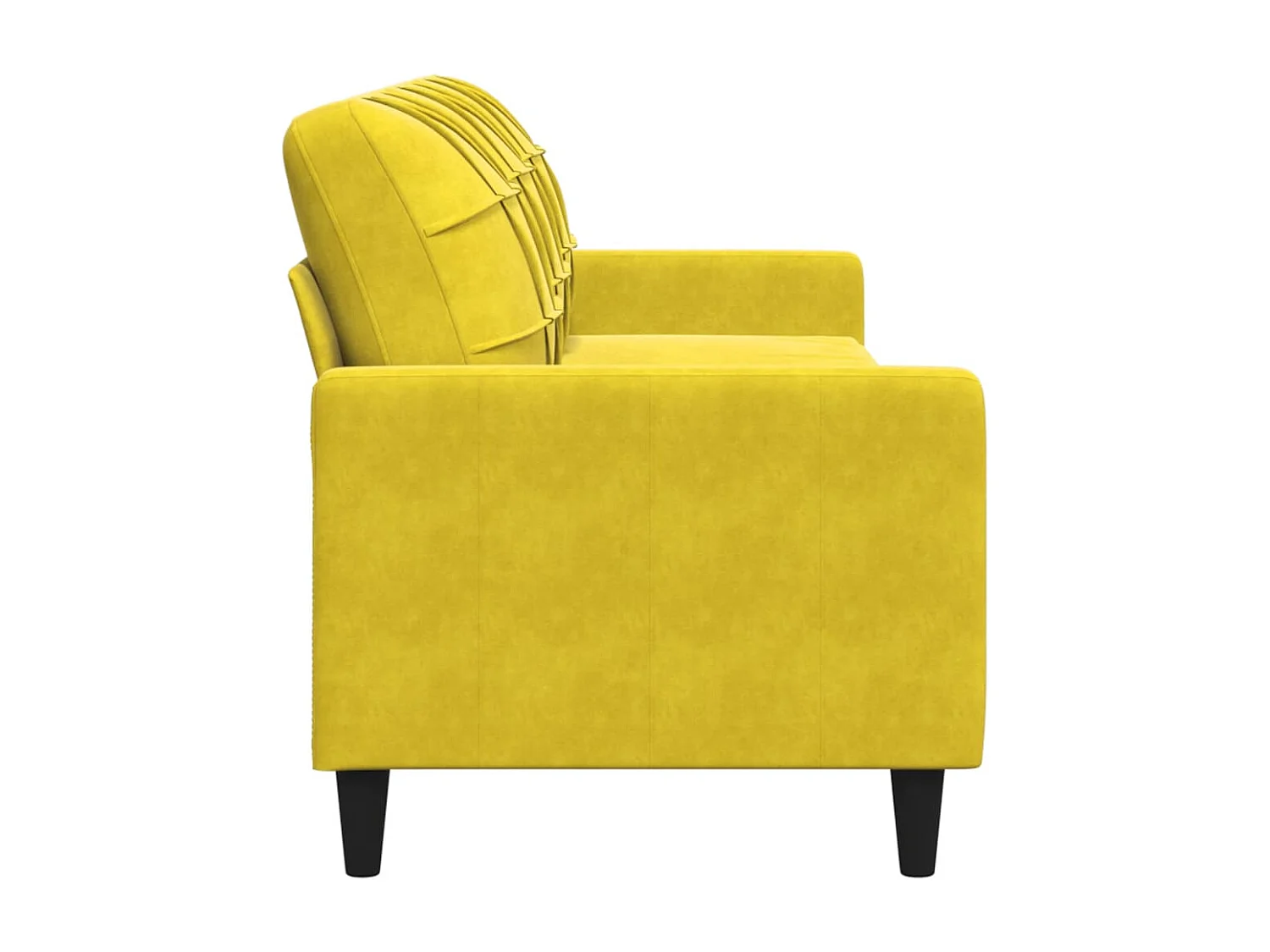 Canapé à 3 places Jaune 210 cm Velours