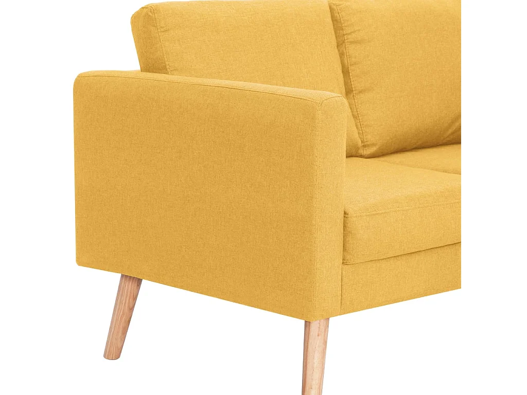 Canapé à 2 places Tissu Jaune