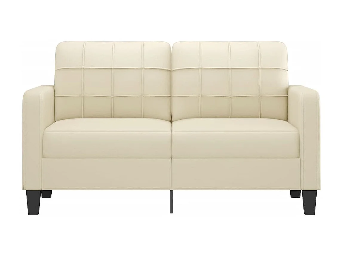 Canapé à 2 places Crème 140 cm Similicuir