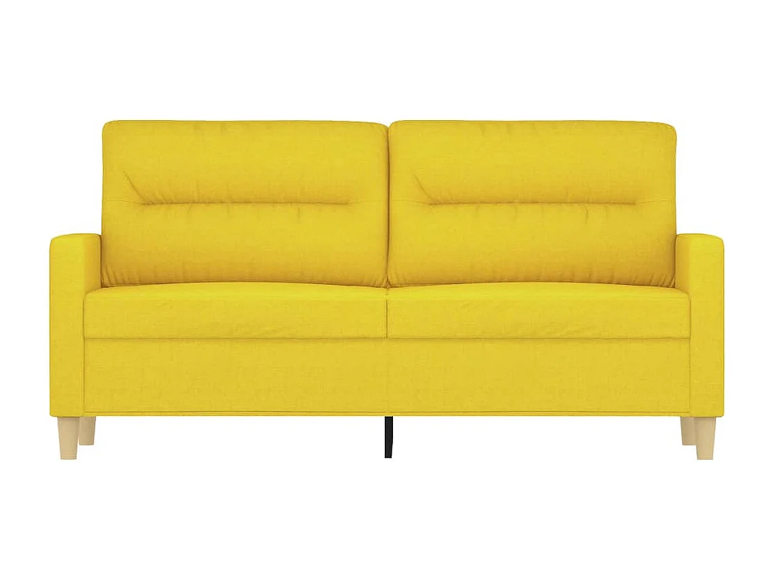 Sofá de 2 lugares 140 cm tecido amarelo-claro