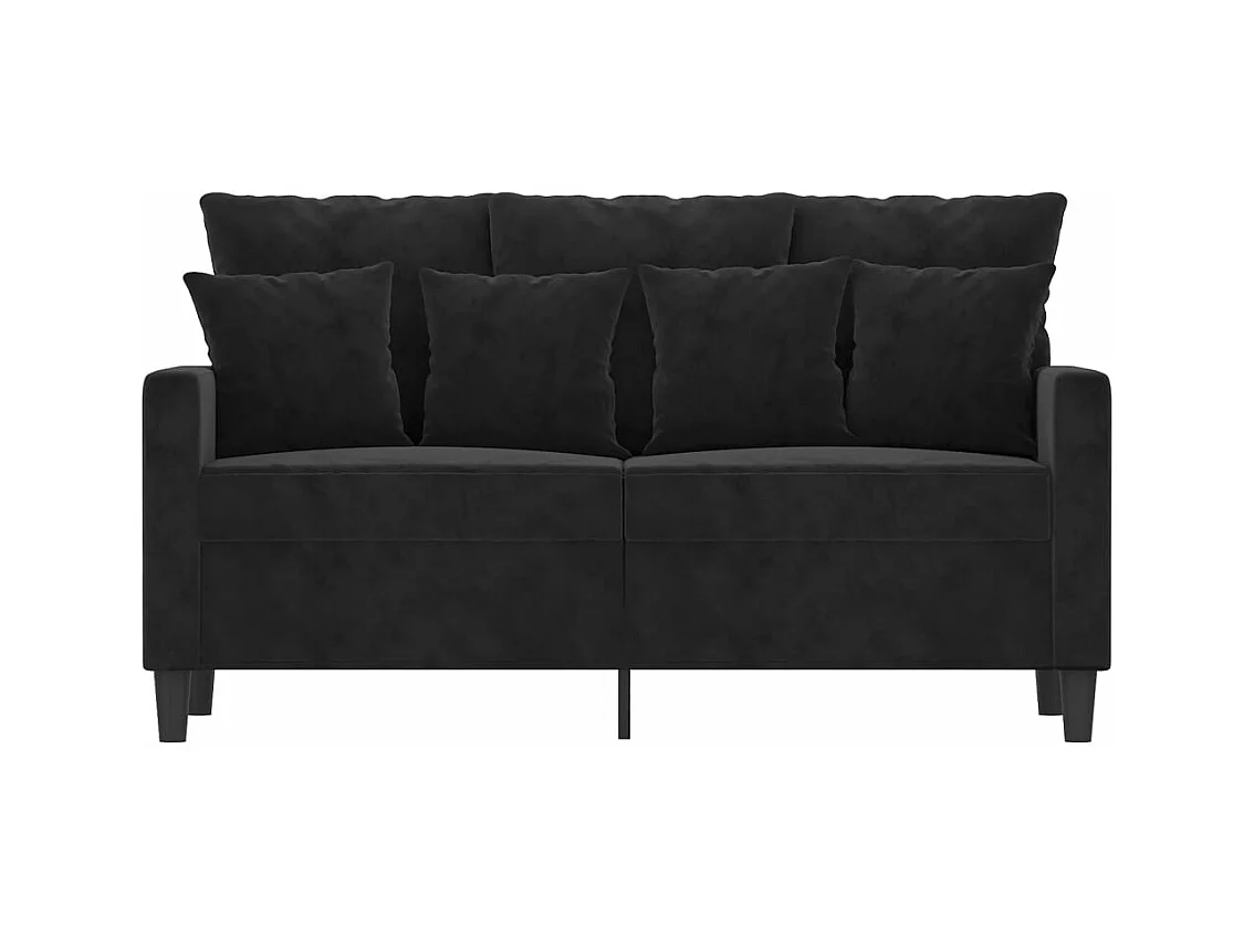 Canapé à 2 places Noir 120 cm Velours